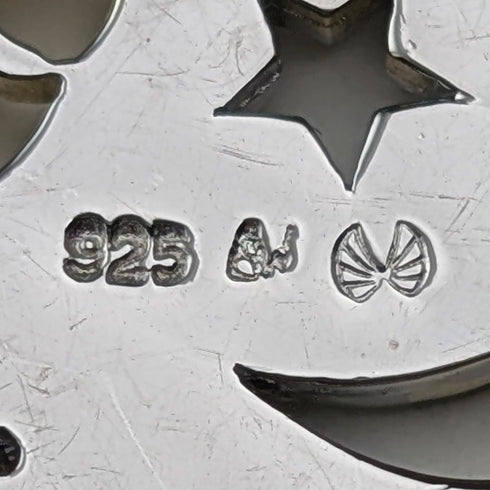 ヴィンテージ 純銀製ペンダント 月と太陽デザイン 13.5g ネックレス付き